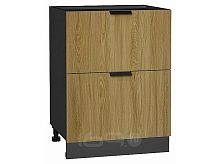 Шкаф нижний с 2-мя ящиками Евро Дуб песочный/Graphite 816*600*478