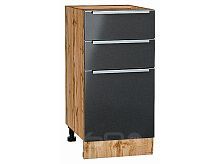 Шкаф нижний с 3-мя ящиками Фьюжн Anthracite Дуб Вотан 816*400*480