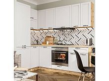 Модульный кухонный гарнитур Барселона-04 белый 2140x1490/1700x600