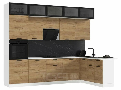 Кухонный гарнитур Рио дуб крафт 2500x3000/1800x600 фото 2