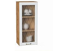 Шкаф верхний с 1-ой остекленной дверцей Ницца Белый/Дуб Вотан 920*400*318