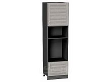 Шкаф пенал с 1-ой дверцей и ящиком под технику Лофт Cappuccino Veralinga/Graphite 2132*600*576