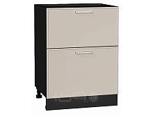 Шкаф нижний с 2-мя ящиками Квадро Кашемир/Graphite 816*600*481