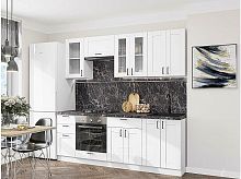 Модульный кухонный гарнитур Лофт-01 white silk 2140x2200x600