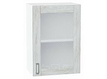 Шкаф верхний с 1-ой остекленной дверцей Лофт Nordic Oak/Белый 716*500*320