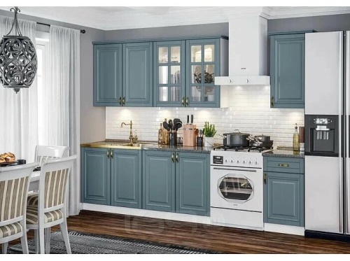 Кухонный гарнитур Престиж браш блю 2140x2000x600