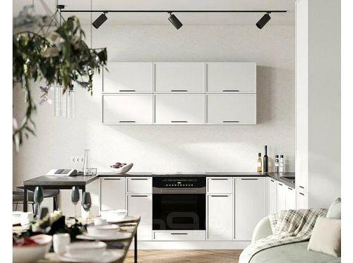 Модульный кухонный гарнитур Фрейм white silk 2336x2500/2900x580 фото 3