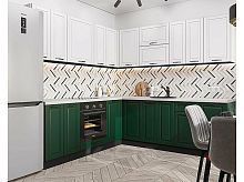 Модульный кухонный гарнитур Дублин-02 special green, special white 2140x2200/2400x600