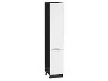 Шкаф пенал с 2-мя дверцами Квадро Белый/Graphite 2132*400*577