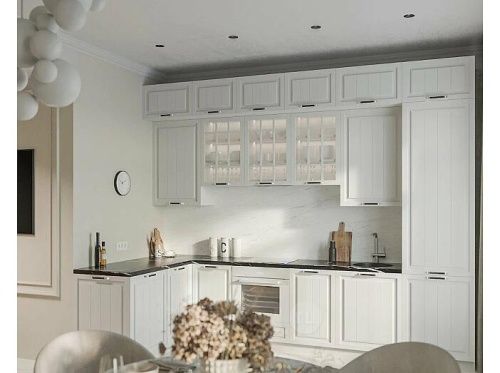 Модульный кухонный гарнитур Прага белое дерево 2690x3300/1600x600 фото 2