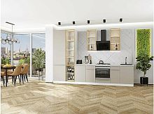 Модульный кухонный гарнитур Фьюжн-08 cream silk 2340x3400x600