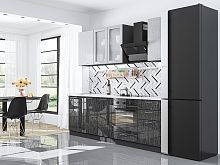 Валерия-М-03 Серый металлик дождь светлый/Черный металлик дождь