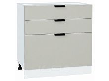 Шкаф нижний с 3-мя ящиками Евро Агат / Белый 816*800*478