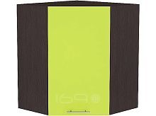 Шкаф верхний угловой Валерия-М ВУ 599 Лайм глянец-Венге