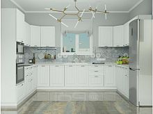 Модульный кухонный гарнитур Прага-20 белое дерево 2132x2700/3780x600