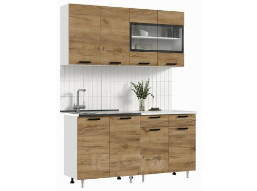 Кухонный гарнитур Рио дуб крафт 2140x1600x600 фото 2