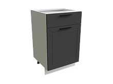 Шкаф Н501 с 1-ой дверью и ящиком Глетчер БЕЛ/МРН Ф31