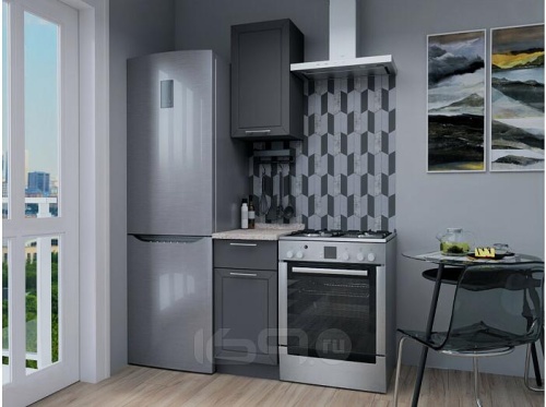 Модульный кухонный гарнитур Глетчер-06 маренго силк 2140x400x600