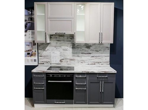 Модульный кухонный гарнитур Сканди-01 Graphite Softwood/Белый | 220 см фото 3