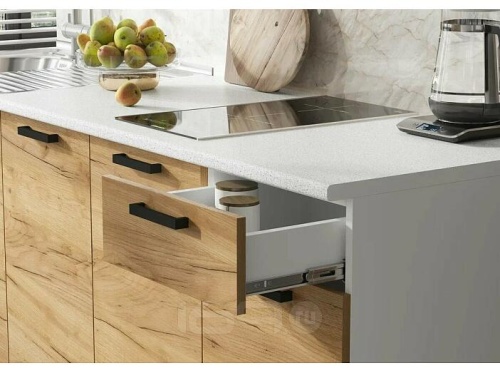 Кухонный гарнитур Рио дуб крафт 2140x1500x600 фото 3