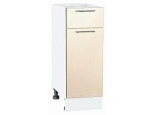 Шкаф нижний с 1-ой дверцей и ящиком Валерия-М Бежевый металлик Белый 816*300*478