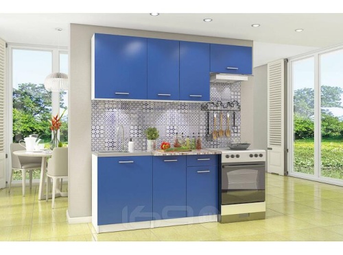Кухонный гарнитур Бланка синий 2155x2000x600