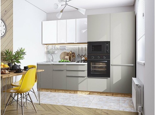 Модульный кухонный гарнитур Фьюжн-07 angel, silky grey 2140x2700x600