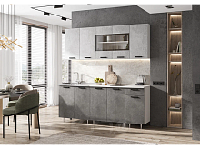 Кухонный гарнитур Рио бетон светлый, бетон темный 2140x2000x600