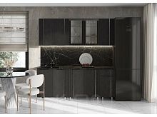 Кухонный гарнитур Виктория пластер блэк 2014x2000x600