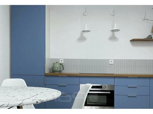 Модульный кухонный гарнитур Фьюжн-07 angel, silky blue 2140x2700x600 фото 4