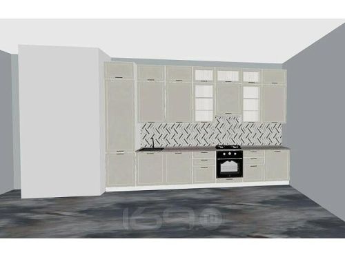 Модульный кухонный гарнитур Барселона кашемир 2690x4000x600 фото 4