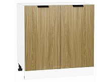 Шкаф нижний с 2-мя дверцами Евро Лайн Дуб песочный/Белый 816*800*478