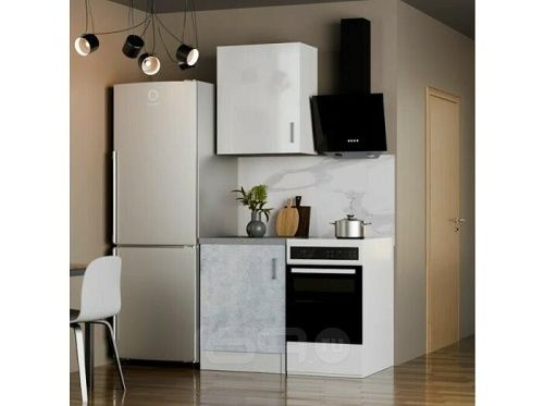 Кухонный гарнитур Уют белый, бетон 2155x600x600