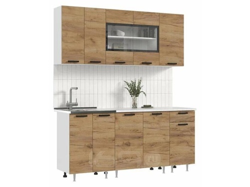 Кухонный гарнитур Рио дуб крафт 2140x1800x600 фото 2