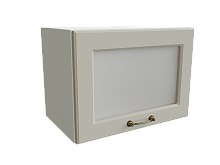 Шкаф ВГ500 верхний горизонтальный со стеклом Ницца БЕЛ/КВАРЦ ГРЕЙ Ф84