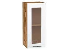 Шкаф верхний с 1-ой остекленной дверцей Валерия-М Белый глянец Дуб Вотан 716*300*318