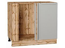 Шкаф нижний угловой Фьюжн Silky Light Grey  Дуб Вотан 816*890*480