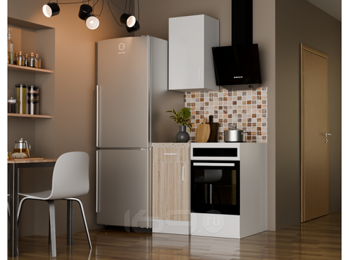 Кухонный гарнитур Уют белый, дуб сонома 2155x400x600