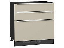 Шкаф нижний с 3-мя ящиками Фьюжн Cream Silk/Graphite 816*800*480
