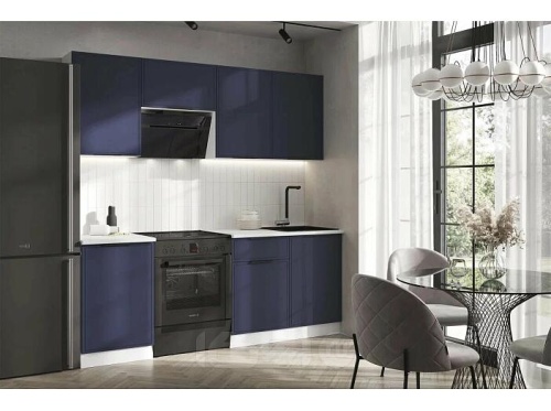 Кухонный гарнитур Николь холст сапфировый 2150x2100x600