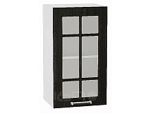 Шкаф верхний с 1-ой остекленной дверцей Прага Венге премиум Белый 920*400*318