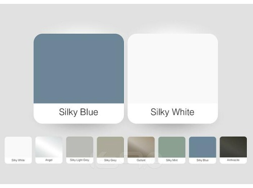 Модульный кухонный гарнитур Фьюжн-07 silky blue, silky white 2140x2700x600 фото 5