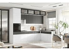 Кухонный гарнитур Оливия белый снег софт, графит софт new 2500x3000x600