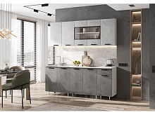 Кухонный гарнитур Рио бетон светлый, бетон темный 2140x1800x600