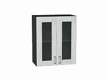 Шкаф верхний с 2-мя остекленными дверцами Лофт Nordic Oak/Graphite 716*600*320