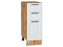 Шкаф нижний с 3-мя ящиками Прага Белое дерево Дуб Вотан 816*300*478