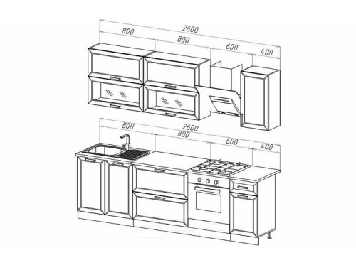 Кухонный гарнитур Монако шарли бриз 2140x2600x600 фото 2