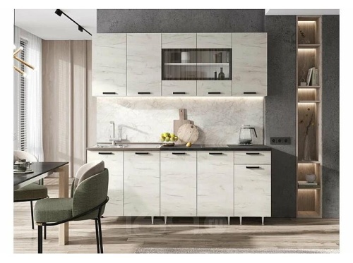 Кухонный гарнитур Рио дуб крафт белый 2140x1800x600