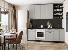 Модульный кухонный гарнитур Фрейм-02 grey silk 2340x2200x600