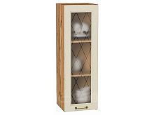 Шкаф верхний с 1-ой остекленной дверцей Ницца Дуб крем/Дуб Вотан 920*300*318